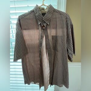 Haggar Plaid Short-Sleeve Button-Down Shirt